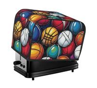 Funda para tostadora de baloncesto de dibujos animados para 2 rebanadas de cocina, para electrodomésticos pequeños con bolsillos, protección contra el polvo y las huellas dactilares