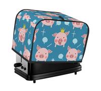 Funda para tostadora de cerdo rosa para 2 rebanadas de cocina con bolsillos, protección contra el polvo y las huellas dactilares
