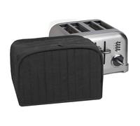 Funda para tostadora de cuatro rebanadas, lavable a máquina, de algodón/poliéster, para electrodomésticos de cocina, color negro RITZ