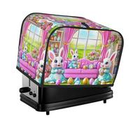 Funda para tostadora de fiesta de conejo y huevo de Pascua, 2 rebanadas, cubierta para electrodomésticos pequeños con bolsillos, protección contra el polvo y las huellas dactilares