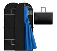 Funda para Trajes y Abrigos 180x60cm (2 Unidades) | Portatrajes Plegable Antipolvo | Funda Vestido Largo con Ventana Visible | Protección para Vestidos de Novia y Ropa de Gala