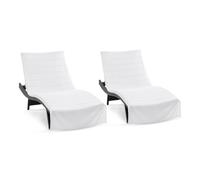 Funda para tumbona Arkwright Las Rayas (paquete de 2) - Toalla de rizo 100 % algod n suave a rayas con bolsillo para silla de playa, piscina y ex