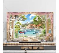 Funda Para TV De Interior Protector De Poliéster Suave A Prueba De Polvo Para 32 A 80 Pulgadas Para Pantallas De TV/PC,Decorativo Moderno Para Pantallas Planas LED/LCD-Blue||58-60inch(140 * 85cm)
