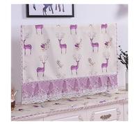 Funda Para TV Portada de TV 32" 37" 40 "42" 43 "55" La cubierta antipolvo superficie curva LCD 65 "no se puede quitar al iniciar la del monitor 32 Cubierta televisor(Happy deer - Purple,60inch)