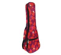 Funda para Ukelele de 21 Pulgadas, Oxford, Cremallera y Asas | Protección Frente a Lluvia, Uso Exterior y Callejero, Correa Ajustable, Bolsillo Externo, Rojo Geométrico