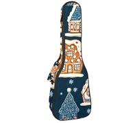 Funda para ukelele de concierto de bastones de caramelo y copos de nieve con almacenamiento, impermeable, 1 cm de grosor, acolchado de esponja, Multicolor 08, 25.9x9x3.1in/66x23x8cm, Organizador de