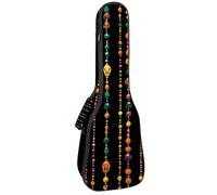Funda para ukelele de concierto, diseño de Mardi Gras, símbolos navideños, cuerdas de cuentas, suave, gruesa, acolchada, 10 mm de grosor, acolchado de esponja, Multicolor 06, 25.9x9x3.1in/66x23x8cm