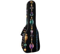 Funda para ukelele de concierto, diseño de Mardi Gras, símbolos navideños, cuerdas de cuentas, suave, gruesa, acolchada, 10 mm de grosor, acolchado de esponja, Multicolor 01, 25.9x9x3.1in/66x23x8cm