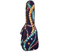 Funda para ukelele de concierto, diseño de Mardi Gras, símbolos navideños, cuerdas de cuentas, suave, gruesa, acolchada, 10 mm de grosor, acolchado de esponja, Multicolor 07, 25.9x9x3.1in/66x23x8cm