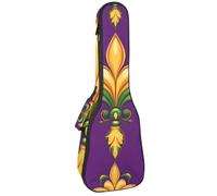 Funda para ukelele de concierto, diseño de Mardi Gras, símbolos navideños, cuerdas de cuentas, suave, gruesa, acolchada, 10 mm de grosor, acolchado de esponja, Multicolor 02, 25.9x9x3.1in/66x23x8cm