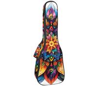 Funda para ukelele de concierto, diseño de rana con varios corazones, suave, gruesa, acolchada, 10 mm de grosor, acolchado de esponja, Multicolor 04, 25.9x9x3.1in/66x23x8cm, Organizador de bolsas