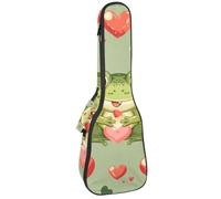 Funda para ukelele de concierto, diseño de rana con varios corazones, suave, gruesa, acolchada, 10 mm de grosor, acolchado de esponja, Multicolor 01, 25.9x9x3.1in/66x23x8cm, Organizador de bolsas