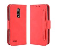 Funda para Ulefone Note 8P,Retro Magnetic Flip Case,Diseño de Cartera de Cuero PU con Ranuras para Tarjetas extraíbles -Red