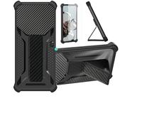 Funda para UMIDIGI A9 Pro Funda Carcasa Case Cover [con Protector de Pantalla de Cristal Templado] Híbrida [Soporte Plegable Magnético] [Esmerilado antihuellas] Negro