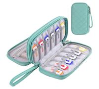 Funda para unidad flash USB, bolsa de almacenamiento portátil para Samsung / Sandisk USB Memory Stick / flash USB / flash / Jump Drive / tarjeta SD / cable con 18 ranuras (verde)