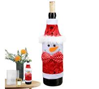 Funda para vino navideña, fundas para botellas de vino Navidad | Bolsa para botella de vino Decoraciones navideñas Vestido para botella Accesorio para vino,Decoración compacta de la manga de la botell