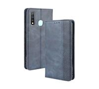 Funda para Vivo U20,Flip magnético Retro,Caso de teléfono de Cuero PU,Diseño de Billetera con 3 Ranuras para Tarjetas y 1 Clip de Dinero -Blue