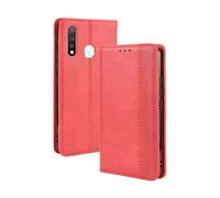 Funda para Vivo U3,Flip magnético Retro,Caso de teléfono de Cuero PU,Diseño de Billetera con 3 Ranuras para Tarjetas y 1 Clip de Dinero -Red