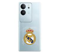Funda para Vivo V29 5G del Real Madrid Escudo Real Madrid tansparente para Proteger tu móvil. Carcasa de Silicona Flexible con Licencia Oficial Real Madrid