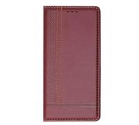 Funda para Vivo V30 5G, funda de cuero en relieve para hombres, mujeres y niñas, con ranuras para tarjetas, a prueba de golpes, para Vivo V30 5G, color rojo vino