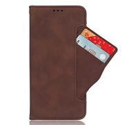 Funda para Vivo V50 Lite 4G（5G）,PU Cuero Flip Caso de teléfono con Ranuras móviles para Tarjetas.Diseño de Soporte,protección contra caídas-Brown