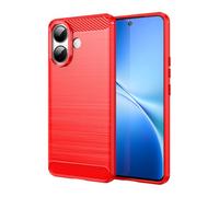 Funda para Vivo V60 Lite Caso,Material de Fibra de Carbono,Suave y Antideslizante,Anti-Huellas Dactilares,Funda Protectora Completa Compatible con Vivo V60 Lite-Red