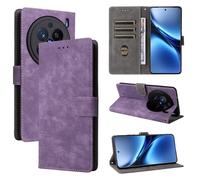 Funda para Vivo X200 Pro 5G, [Tecnología de Bloqueo RFID] Fundas de Billetera, Funda Vivo X200 Pro 5G con [Soporte]-Púrpura