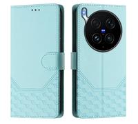 Funda para VIVO X300 Ultra 5G, piel sintética, con relieve de panal, protección RFID, ranuras para tarjetas, soporte, cierre magnético, incluye correa de mano, antigolpes, funda con tapa A01