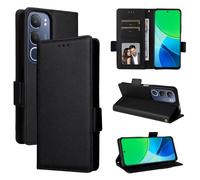 Funda para Vivo Y19S 4G, Funda Tipo Billetera de Cuero con Tapa magnética, Funda con función Atril, Funda Protectora a Prueba de Golpes para Vivo Y19S 4G-Negro