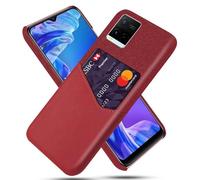 Funda para Vivo Y21,Antideslizante,Protección contra caídas de 360°,Resistencia a Las Huellas Digitales,Eestuche de Cuero de Lienzo y PU con 1 Ranura para Tarjetas detrás-Red