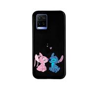 Funda para Vivo Y21S - Vivo Y33s - Vivo Y21 Oficial de Lilo & Stitch Beso Silicona Negra para Proteger tu móvil. Elige el Tipo de Carcasa Que más te guste con Licencia Oficial de Disney