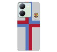 Funda para Vivo Y36 del FC Barcelona Cruz Blaugrana tansparente para Proteger tu móvil. Carcasa de Silicona Flexible con Licencia Oficial FC Barcelona