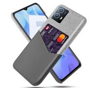 Funda para Vivo Y55 5G,Antideslizante,Protección contra caídas de 360°,Resistencia a Las Huellas Digitales,Eestuche de Cuero de Lienzo y PU con 1 Ranura para Tarjetas detrás-Gray