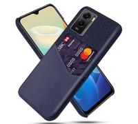 Funda para Vivo Y55s 5G,Antideslizante,Protección contra caídas de 360°,Resistencia a Las Huellas Digitales,Eestuche de Cuero de Lienzo y PU con 1 Ranura para Tarjetas detrás-Blue