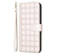 Funda para Vivo YO3 4G, a prueba de golpes, piel sintética de alta calidad, con relieve, función atril, ranuras para tarjetas, funda protectora para Vivo YO3 4G, color amarillo y blanco