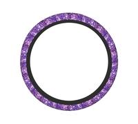Funda para Volante, 15 Pulgadas, Universal, Funda para Volante de Coche, elástica, Antideslizante, Hermoso Brillo Morado
