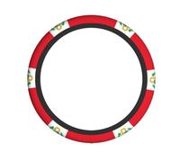 Funda para Volante Bandera del Perú Estampada Accesorios De Coche Elástica Funda De Volant Goma For Mujeres Y Hombres Universales SUV 38Cm