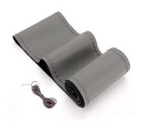 Funda para Volante Coche, Fundas Universal Interior Auto, Cubre Volante Coche, Protector Funda Volante Cuero con Aguja e Hilo para Coser, Anti Deslizante, Apto Diámetro 37/38 Cm (Gris)