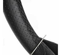 Funda para Volante Coche, Fundas Universal Interior Auto, Cubre Volante Coche, Protector Funda Volante Cuero con Aguja e Hilo para Coser, Anti Deslizante, Apto Diámetro 37/38 Cm (Negro)