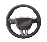 Funda para Volante Coche para Asiento De León para Alhambra para Toledo 2011 2010 2012 Trenza Cuero para Personalizado DIY Protector para Volante Coche Protector Volante(Negro)