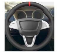 Funda para Volante Coche para Asiento para Ibiza Personalizado Antideslizante Negro Cuero De Microfibra 6J para MII 2012-2020 Cubierta Interior del Volante Coche Protector Volante(Naranja)