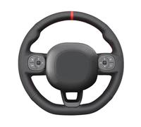 Funda para Volante Coche para Fiat para Panda 2011-2024 Protector Negro De Cuero Sintético para Volante Coche Protector Volante(Dk Gray)