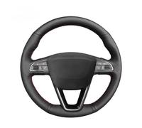 Funda para Volante Coche para Seat para León para Ibiza para Alhambra para Toledo 2013-2022 Protector Negro para Volante De Coche(Rojo)