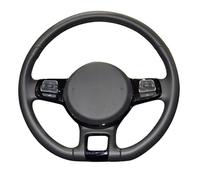Funda para Volante Coche para VW 2012-2016 Up 2013-2016 Cosido A Mano Negro PU Cubiertas De Volante Coche Cuero Artificial Protector Volante(Blanco)