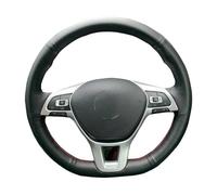 Funda para Volante Coche para VW para Golf 7 para Mk7 para Touran Up Protector De Cuero Fibra Personalizado para Volante Coche Protector Volante(PU Red)