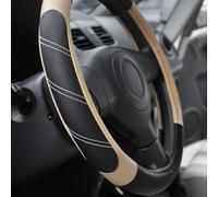 Funda para volante compatible con una amplia gama de vehículos, construcción de piel sintética para todas las estaciones, agarre y protección de 35 cm (beige)