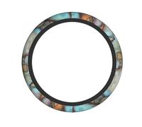 Funda para volante con diseño de mapa del mundo de dibujos animados, decoración de coche, antideslizante, absorción de sudor, fácil de llevar, universal de 15 pulgadas