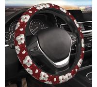 Funda para volante con estampado hawaiano de hibisco, flores tropicales, verano, universal, 15 pulgadas, antideslizante, inodora, color rojo, accesorios para el interior del coche, protector de volant