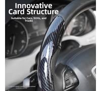 Funda para volante con textura de fibra de carbono brillante, perfil ultrafino y antideslizante para una conducción más segura en varios modelos de coche (azul)