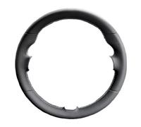 Funda para Volante de Alcántara, Accesorios Antideslizantes de Hilo Gris de Cuero Genuino para Mazda para MX-5 2016-2022 para Abarth 124 Spider Funda Volante Coche(Style 2 Gray Thread)